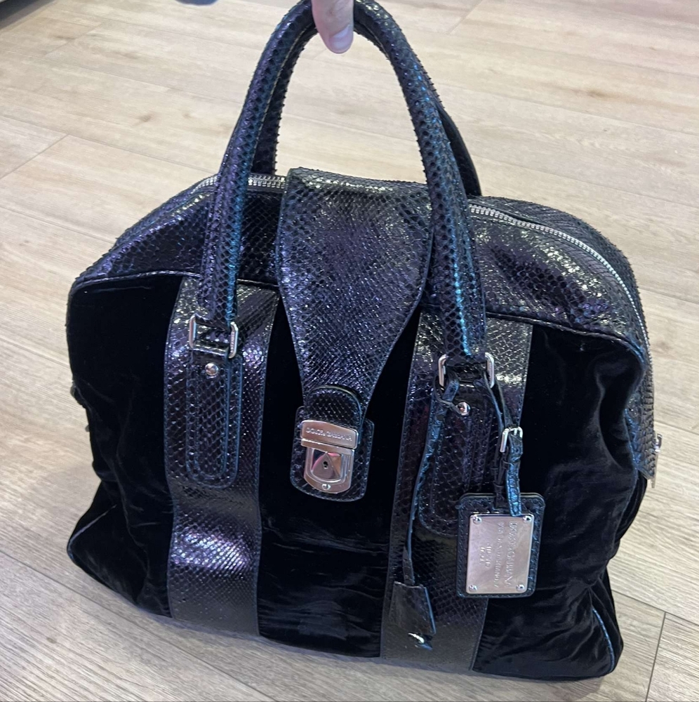 Snakeskin Velour Dolce & Gabbana travel bag